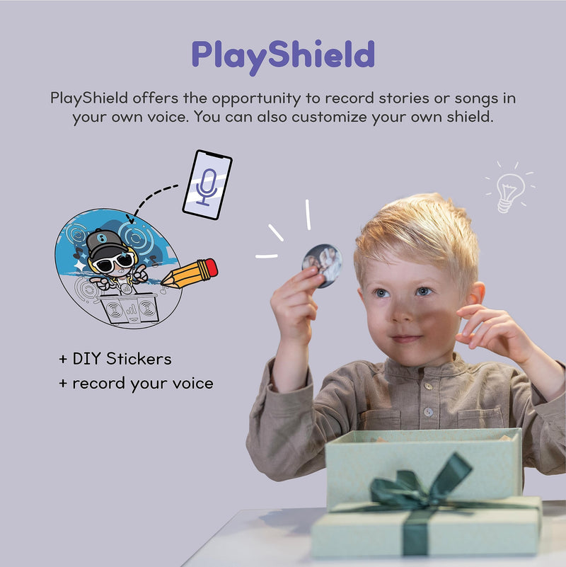 STORYPHONES, Storytelling Foldable Bluetooth Kids Headphones-Intro Bundle with ZenDisk and PlayShield, Perfect for Travel, Learning, Screen-Free Entertainment, Stories and Music by Onanoff (Grey) Grey