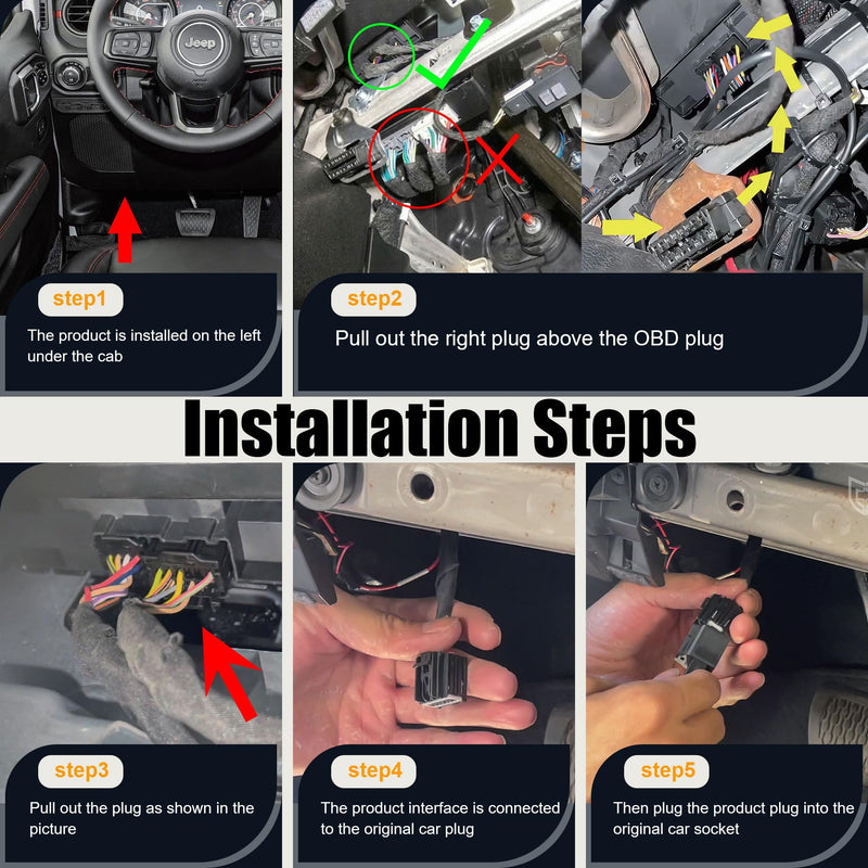Auto Start Stop Eliminator for Jeep Plug Play Autostop Disabler Not Fit 4XE | Wrangler JL JLU 2018-2026 & Gladiator JT 2020-2026, Auto Start-Stop A-Off Harness Accessories