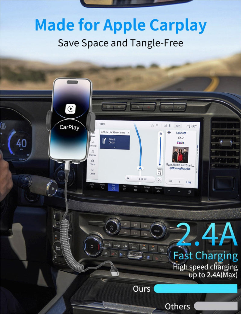 [AUSTRALIA] - Coiled Lightning Cable for Car, 2Pack Retractable iPhone Charger Cable Fast Charging, [MFi Certified] Short Apple CarPlay USB to Lightning Cord for iPhone 14 13 12 11 Pro Max Mini XR XS 8 SE iPad 3FT Coiled 