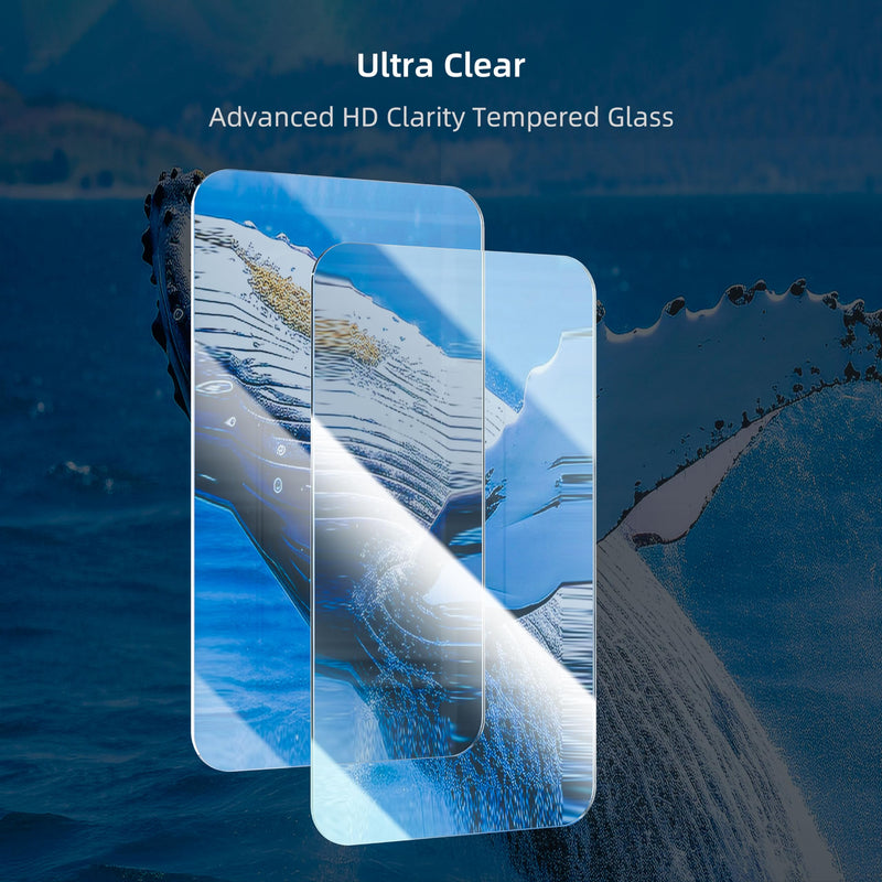 TIMMKOO 3 Pack Screen Protector Q3E and Q5 Mp3 Player, Anti-Scratch, HD Clear Tempered Glass Film with Easy Installation Frame