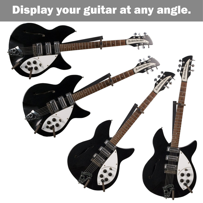 String Swing Horizontal Guitar Holder for Narrow Bodied Instruments For Flat Wall Standard Profile Electric or Narrow Body