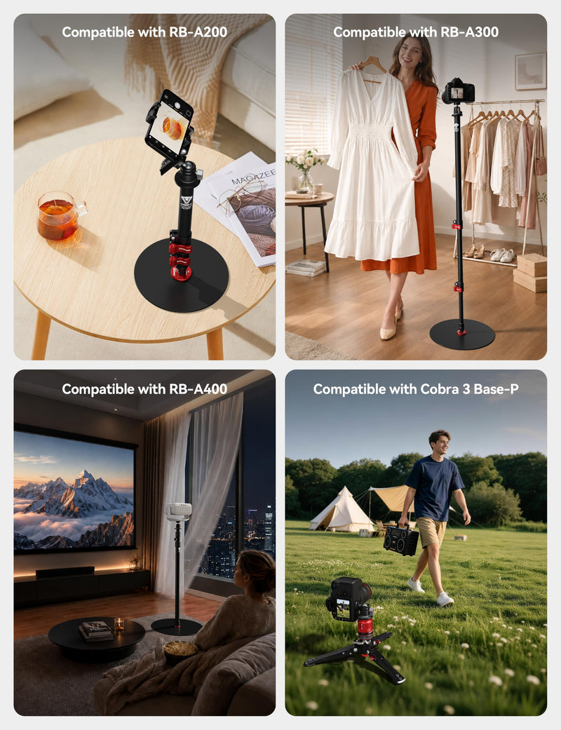 IFOOTAGE T31D Mini Ball Head, Camera Tripod Head with Cold Shoe Mount | 360° Swivel & 90° Tilt Aluminum Ball Head, 1/4" & 3/8" Screw Adapter for DSLR Camera, Mirrorless Camera, Phone, Video Light