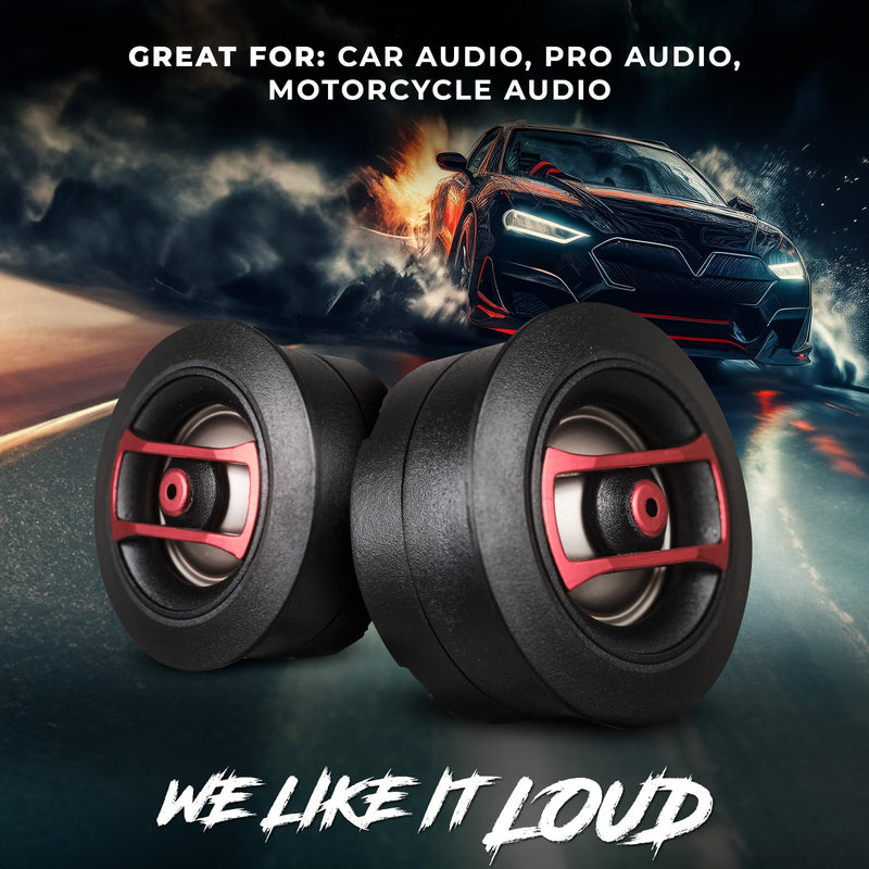 DS18 SQT1 1.3" Multi-Mount PEI Mini Dome Tweeter with 0.8" Voice Coil, Neodymium Magnet, Pair