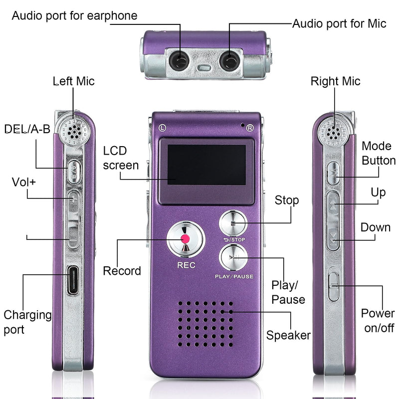 Ghost Hunting Equipment Paranormal Equipment Spirit Box for Ghost Hunting Digital Evp Voice Activated Recorder Rechargeable Recorder Device with Microphone, 8GB