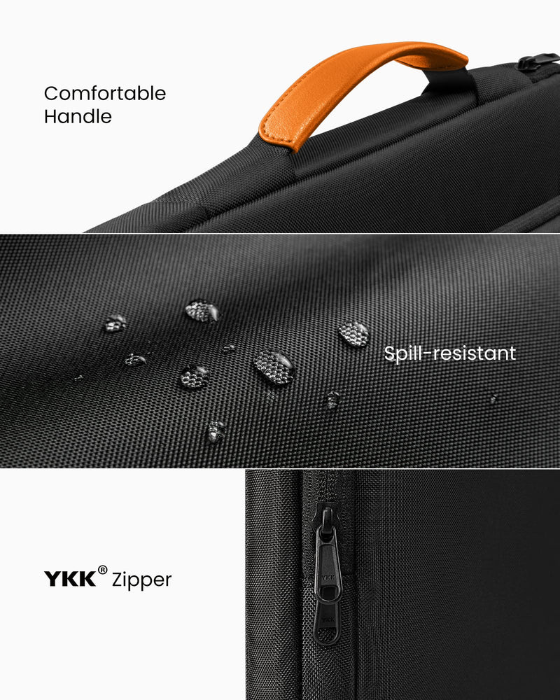 tomtoc 360 Protective Laptop Carrying Case for 14-inch MacBook Pro M3 A2992 A2918 M2/M1 Pro/Max A2779 A2442 2023-2021, 12.9-inch iPad Pro 3rd-6th Gen, Water-Resistant MacBook Accessory Bag Sleeve 14-inch for MacBook Pro Black