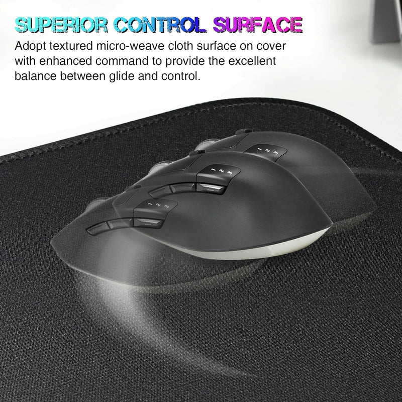 ETZ Large Gaming Mouse Pad 31.5 x 11.8 × 0.12 in,with Stitched Edges,Extended Mousepad,Durable Non-Slip Natural Rubber Base,Washable Keyboard Pad,Desk Pad for Gamer,Office & Home,Black Black