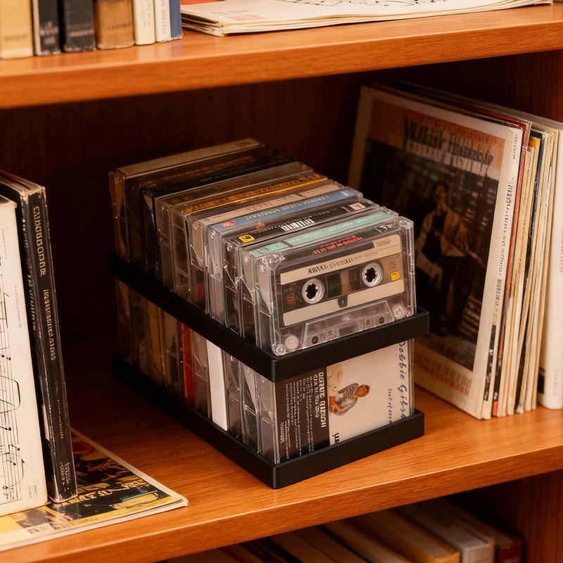 [AUSTRALIA] - 2Packs Cassette Tape Storage Organizer Rack- 20 Slots Audio Cassette Tape Holder, Durable And Stylish Design for Home, Studio, Collectors, Easy to Move And Organize Audiotapes 