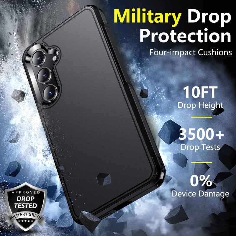 SPIDERCASE Designed for Samsung Galaxy S24 Plus Case, [10 FT Military Grade Drop Protection] Heavy Duty Shockproof Phone Case for Galaxy S24 Plus, Black S24 Plus 6.7''