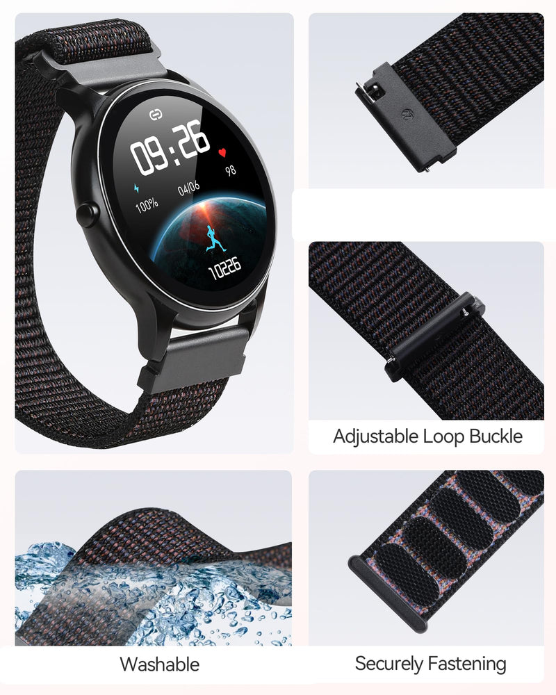 Parsonver PS01BL Smart Watch with Bluetooth Call Bundle with PSWB1B 22mm Watch Band