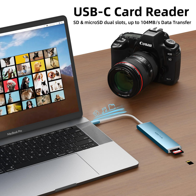 WALNEW 7-in-1 USB C Hub& USB 3.0 Ethernet Adapter Bundle