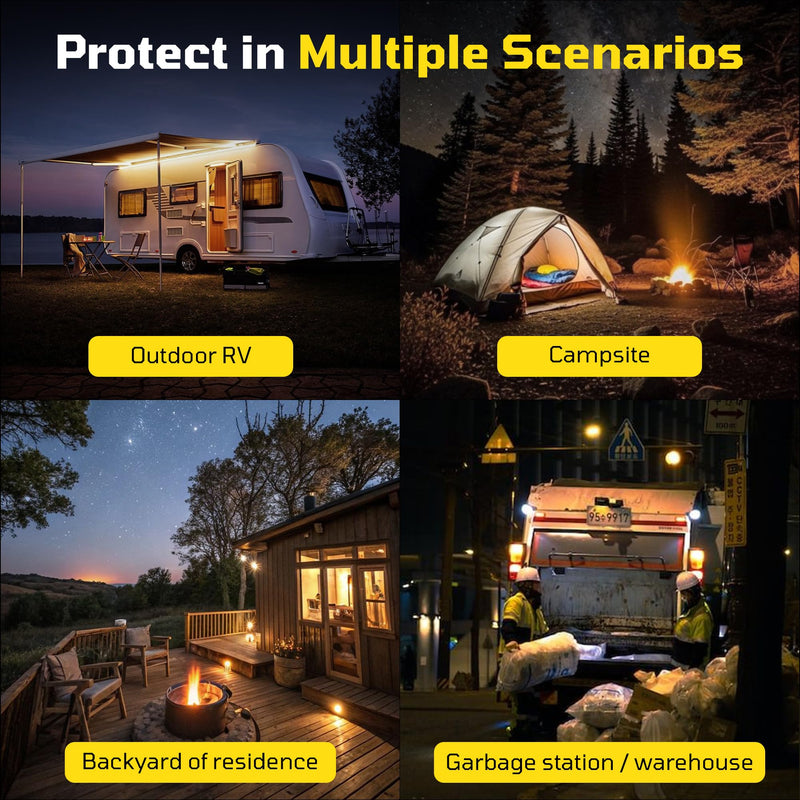 Perimeter Trip Alarm, 12 Gauge Trip Alarm, Camping Trip Wire Alarm Device with Screw and Extension Chains, Early Warning System for Camping and Outdoor Safety/ Bear Deterrent(Suitable Multiple Models) 2 Pack