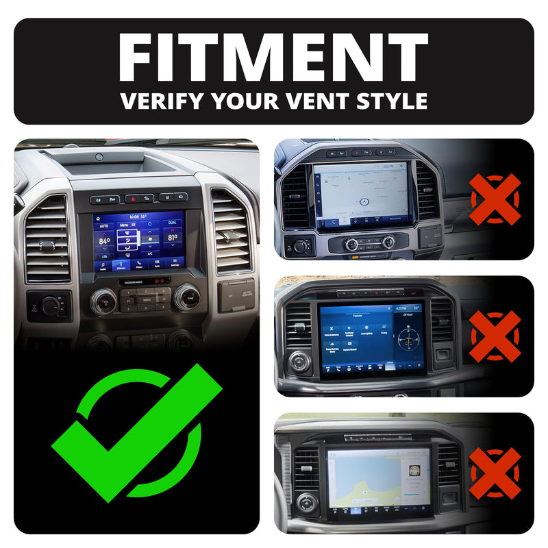 Tackform Link Vent Mount Universal Magnetic Phone Holder Compatible with 2015-2020 Ford F-150, 2017-2021 Super Duty, and 2018-2021 Expedition | Aluminum Base, Short Reach | NOT Compatible With MagSafe Standard-Magnetic