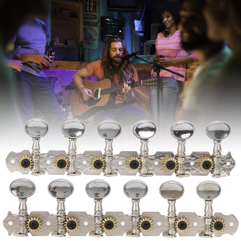 Vintage Guitar String Tuning Peg Tuner Machine Head 6L 6R Tuning Keys for Electric, Classical, Folk or Acoustic Guitars String Tuners Replacement Set