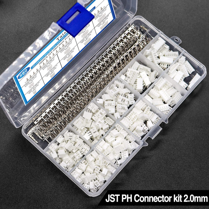 Taiss 580PCS JST PH Connector kit 2.0mm 2/3/4/5/6Pin Housing,Female and Male Adapter Cable Connector Plug,PH2.0mm Female Pin Connectors,JST Connector F-066-580PCS JST PH2.0mm Connector kit