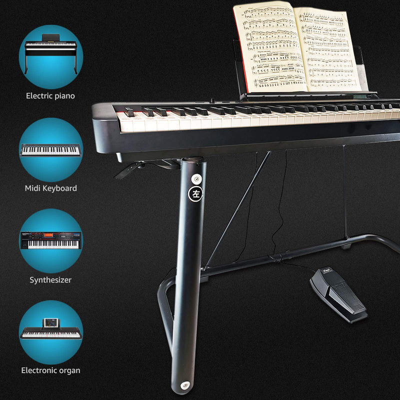 Sustain Pedal，Keyboard Piano Pedal with Polarity Switch for Electronic Keyboards，Digital Pianos， MIDI Keyboards and More