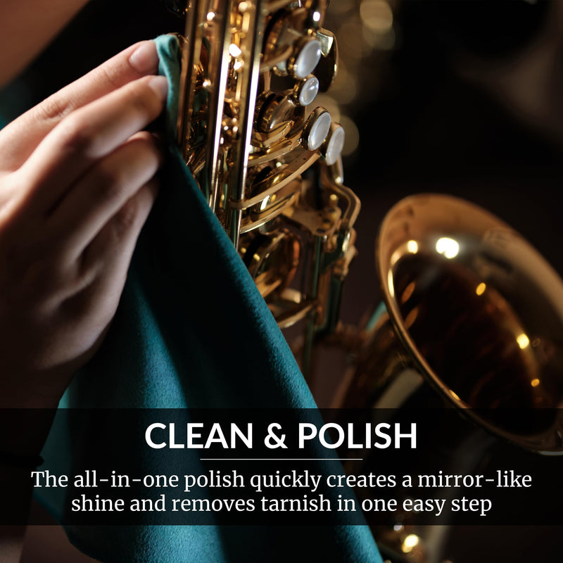 HOPE'S Brass Polish and Cleaner, Prevents Tarnish, Safe for Brass, Copper, Chrome, and Sterling Silver, Metal Polish for Cymbals, Trombone, Trumpet, and Other Instruments, 8 oz, Pack of 2 8 Fl Oz (Pack of 2)