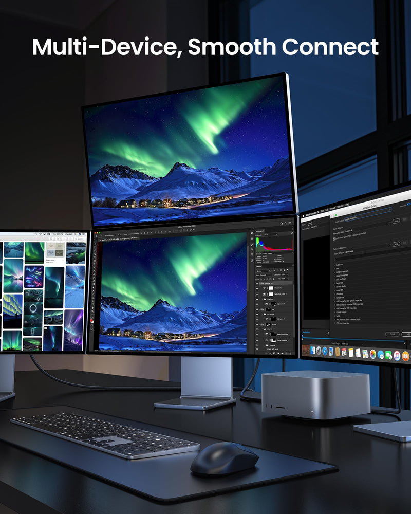 Silkland USB 4 for Thunderbolt 5 Cable 6.6FT/2M, 80Gbps 240W, Dual 8K@60Hz | with 120Gbps Bandwidth, Braided USB C Video Cable Compatible for Thunderbolt 4/5, SSD, MacBook, iPhone17/16 6.6 Feet