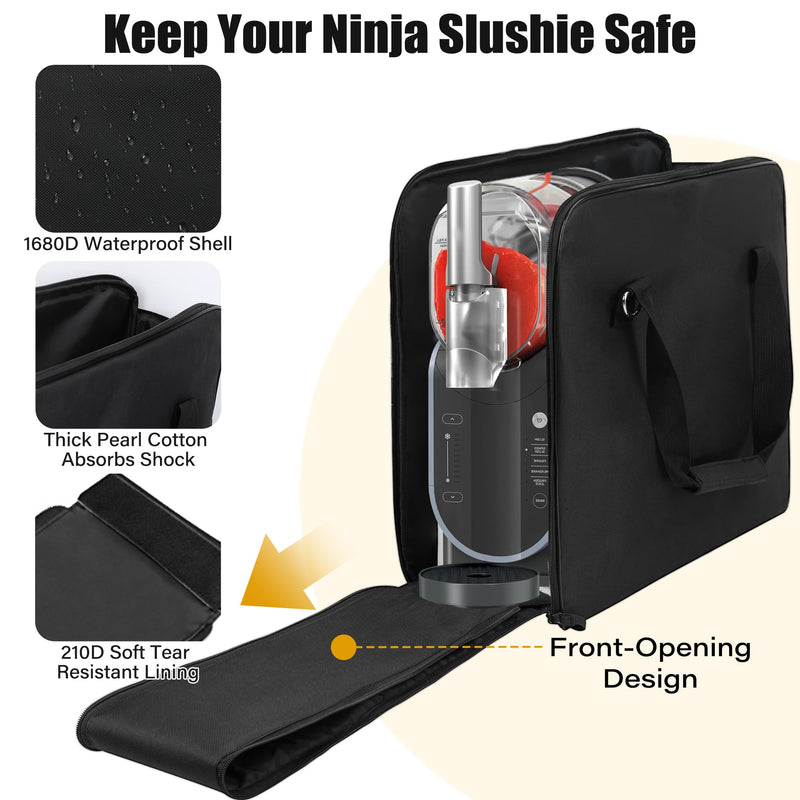 Ninja Slushie Machine Carrying Bag for FS301 & FS300 - Portable Travel Storage Case with Side Opening, Thick Padded Protection Cover for Ninja Slushie, Ninja Slushie Machine Accessories