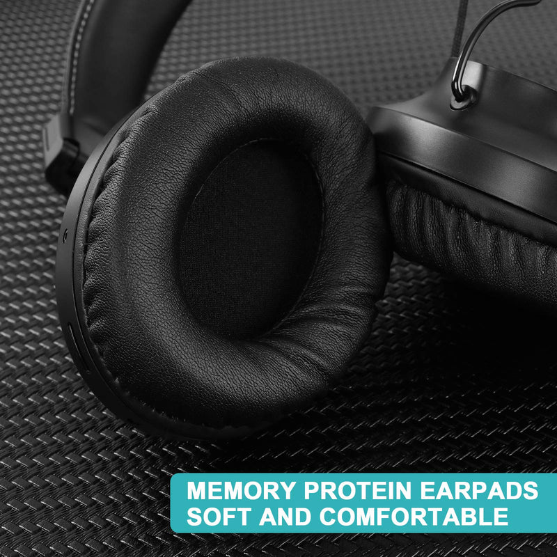 Bluetooth 5.0 Over- Ear Wireless Headphones 30 Hours Battery, FM Radio, MP3 Player, Micro SD/TF with 40mm Deep Bass Drivers, Premium Microphone Built-in Headset, Foldable, Comfortable, Mowing
