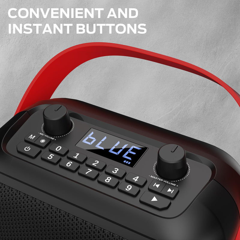 Monster Portable Bluetooth Speakers, Wireless Bluetooth Speaker with 40W Loud Stereo Sound, Outdoor Speakers with Handle, 12H Playtime, Supports TF Card, AUX, FM Radio for Party Black