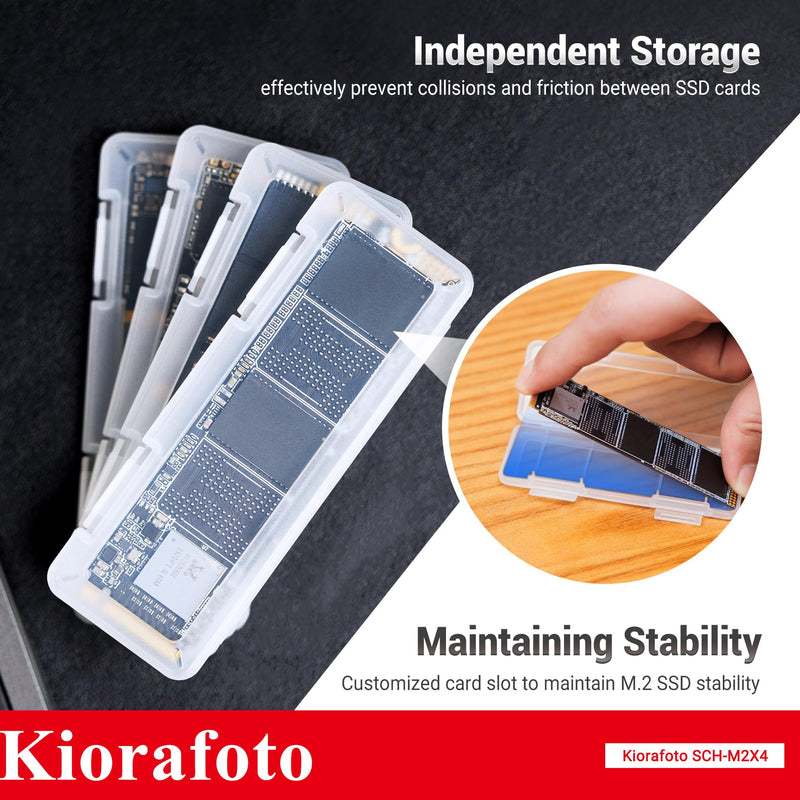 Hard + Clear：Hard M.2 SSD Holder with 4 Pack Clear Plastic SSD Cases