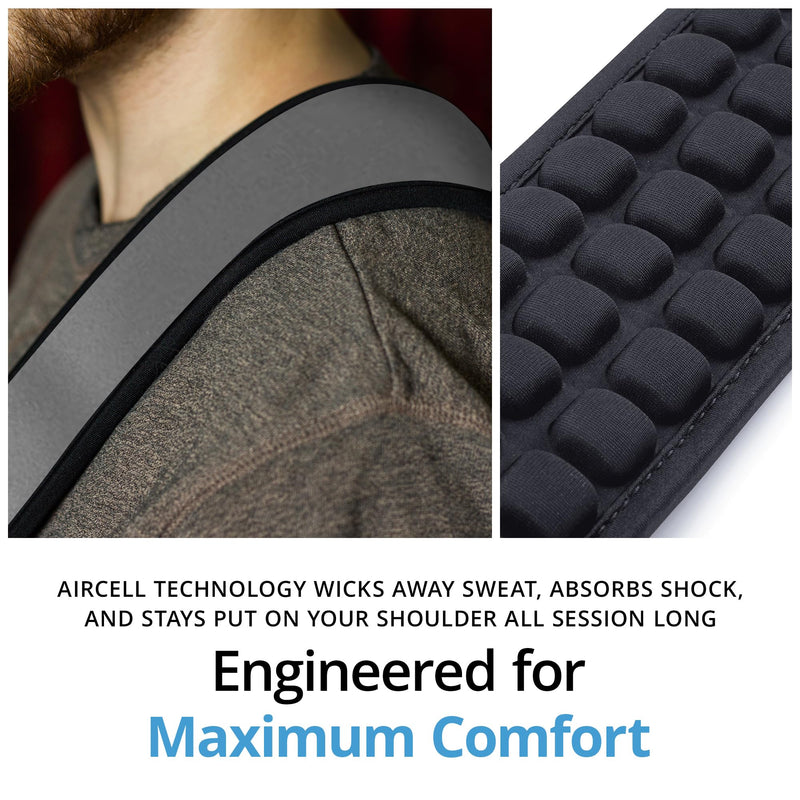 KLIQ AirCell Guitar Strap for Bass & Electric Guitar with 3" Wide Neoprene Pad and Adjustable Length from 46" to 56" (Regular), Grey One Size