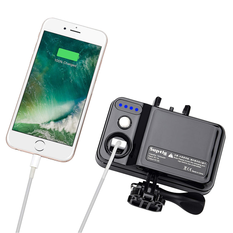 Suptig Portable Charger, 7800mAh Battery Pack Power Bank, Compatible for Gopro Hero 12 11 10 9 8 7 6 5 4 3 3+ Hero Session Hero + DJI osmo AKASO Insta 360 Digital Camera Phone and More (Black)