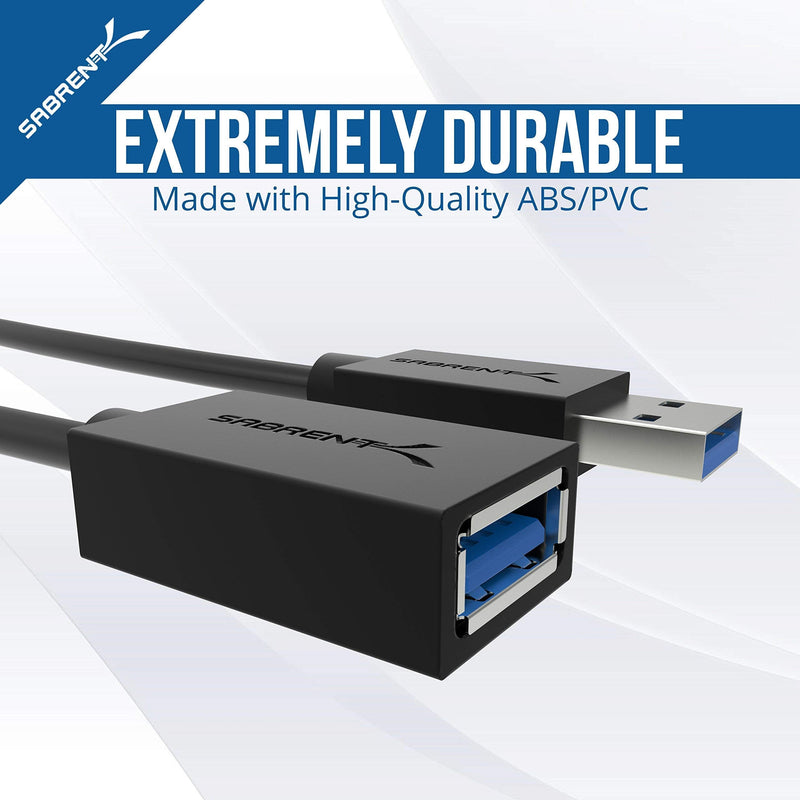 USB 3.0 to SATA External Hard Drive Lay Flat Docking Station with Built in Cooling Fan for 2.5 or 3.5in HDD, SSD+USB 3.0 Extension Cable A Male to A Female [Black] 6 Feet