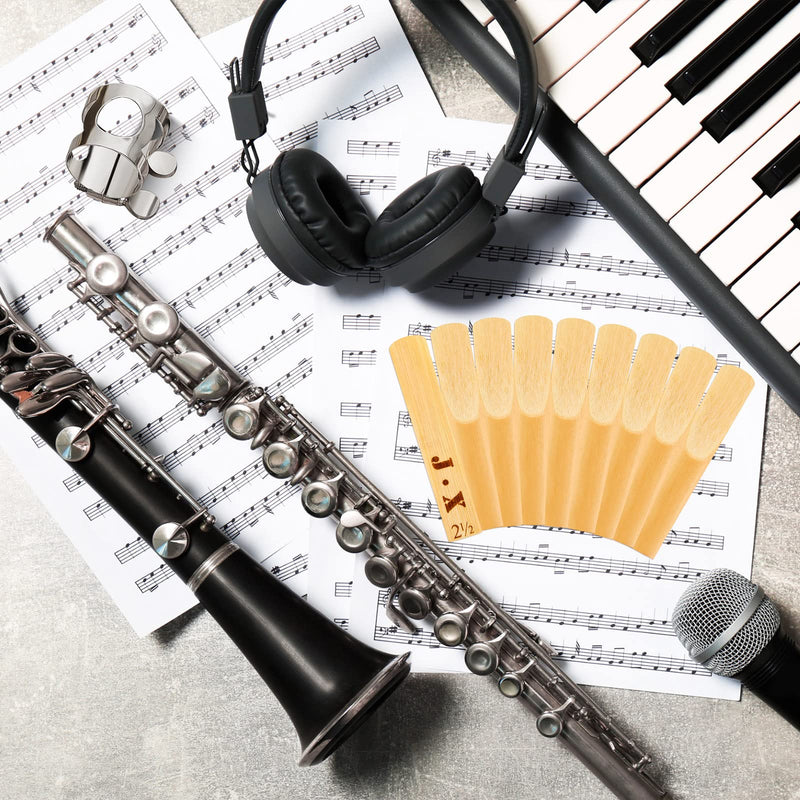 Treela Clarinet Ligature with 20 Pcs Clarinet Reeds 2.5 Bb Clarinet Ligature with Adjustable Screws Reeds for Clarinet Use Replacement Supply, Mouthpiece Not Included