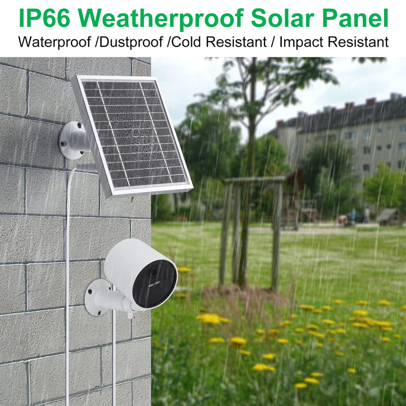 Solar Panel Compatible with SimpliSafe Outdoor Security Camera,Power Your SimpliSafe Outdoor Camera continuously, AL Alloy Frame Durable and Sturdy - Silver