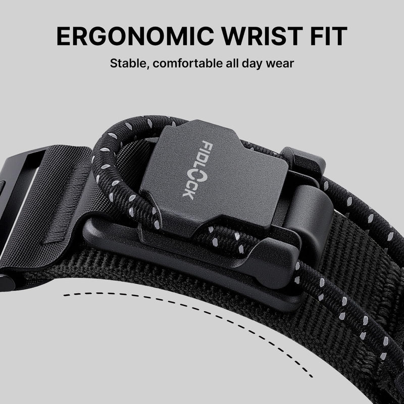 Bandletic Compatible with Apple Watch Ultra 3 / Ultra 2 Bands 49mm for Men | 30mm Wide Braided Nylon Strap with Magnetic Fidlock Hook Rope Buckle for iWatch Series 11/10 46mm, 9/8/7 45mm, SE/6/5/4 44mm Black Large(7.1"-7.6") 49/46/45/44mm