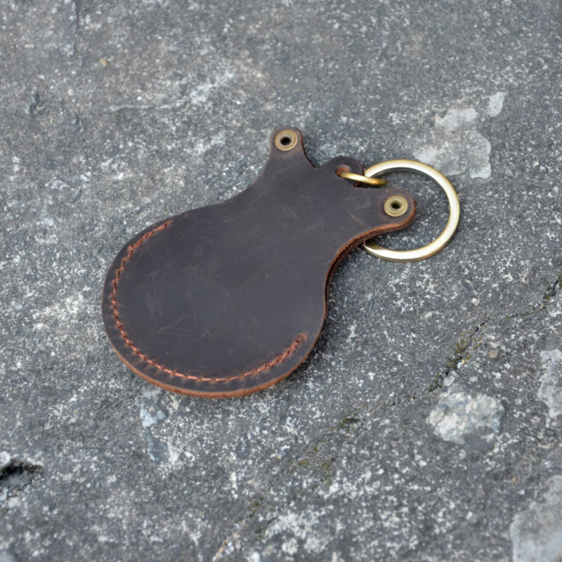 Handmade Guitar shaped pick holder, Genuine Leather Guitar Pick Holder Keychain, Picks Case Instrument Gifts Ideas for Musicians Dark Brown