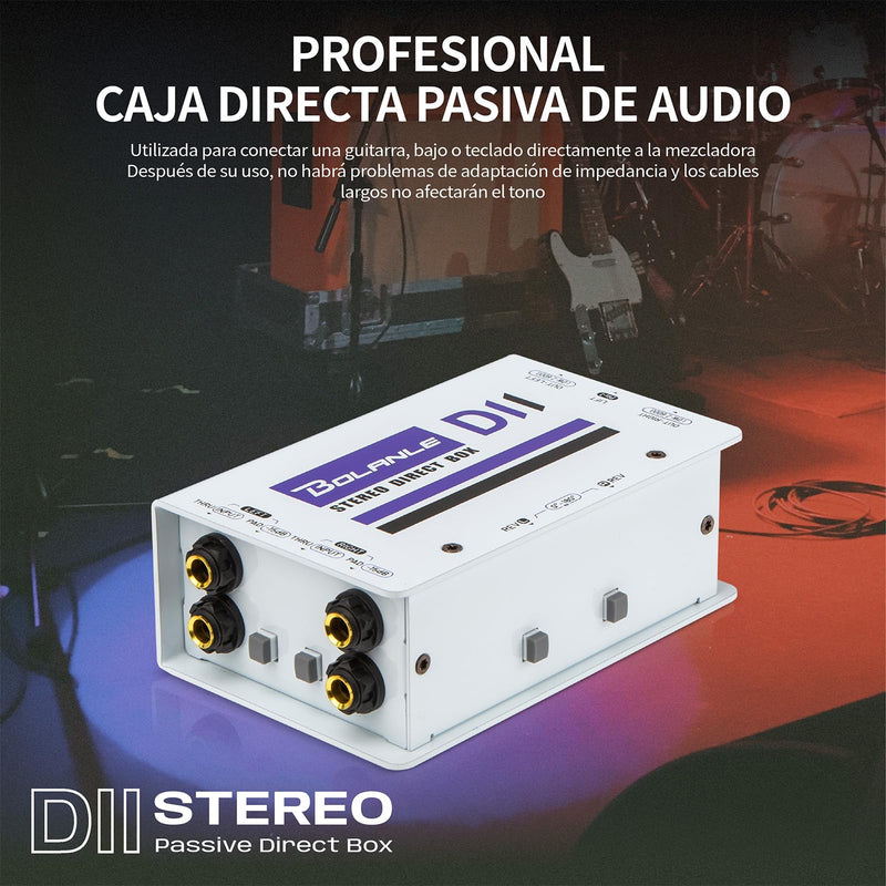 Bolanle Pro DI Passive Direct Box - 2 Channel Instrument Premium Direct Box to Balanced & Unbalanced XLR,Impedance Transformer Connector for Impedance Conversion and Isolation (D2) D2