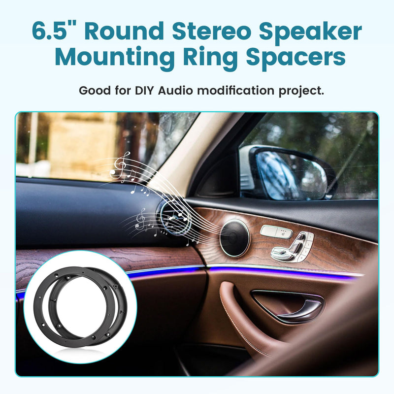 Universal 6.5 inch Car Door Speaker Mounting Ring Spacer Adapter 6.5 inch (2 PCS)