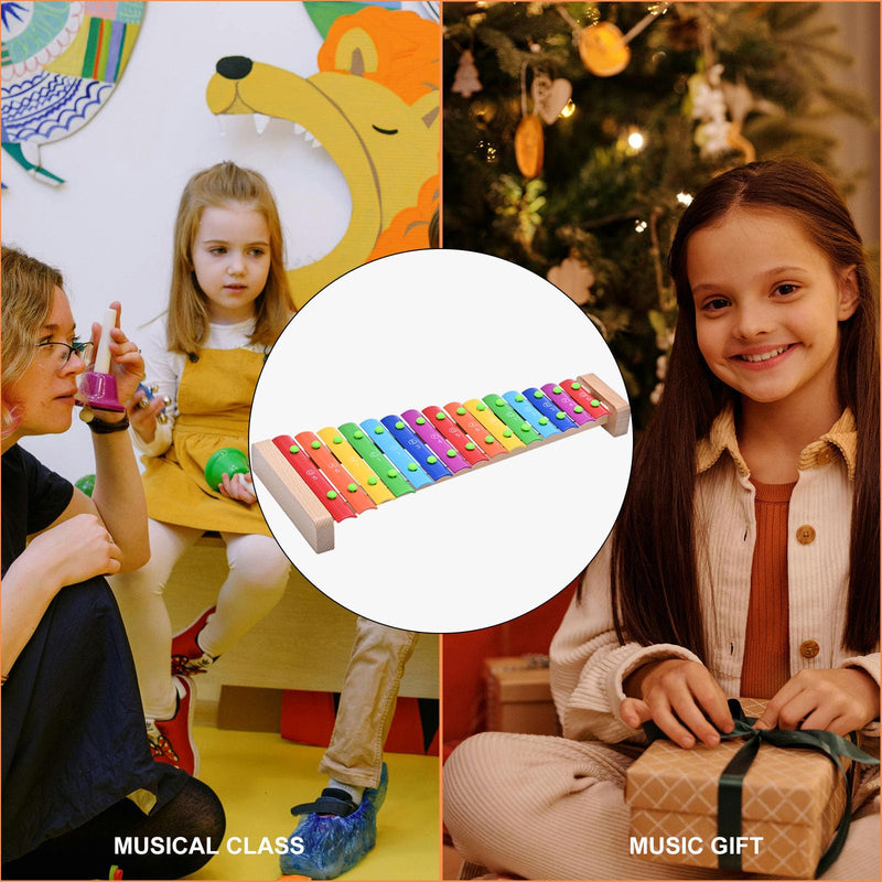 LIEKE Xylophone 15 Tones Glockenspiel Musical Instrument Gift
