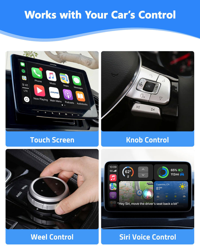 Wireless CarPlay Adapter for iPhone, Converts Wired to Wireless CarPlay, Upgraded Car Play Adapter for Apple Plug and Play for Factory Wired CarPlay Cars from 2015