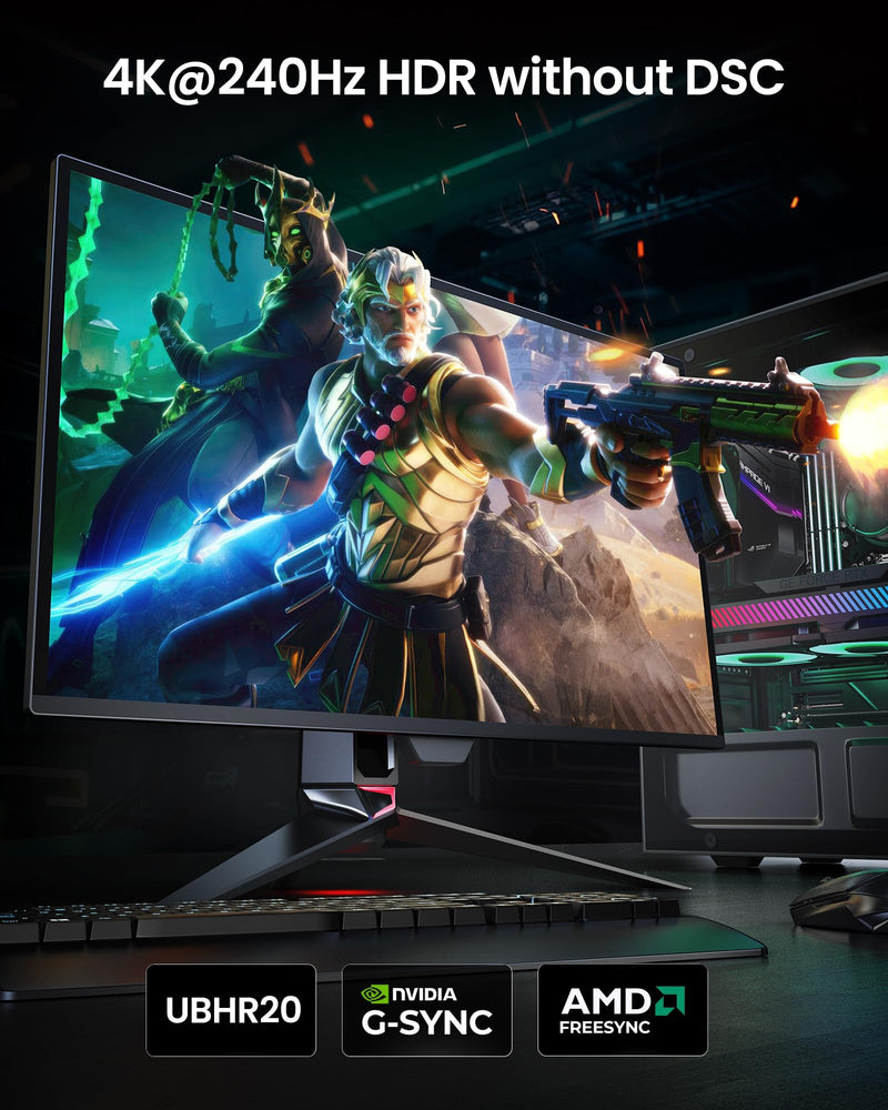 Silkland 80Gbps DisplayPort Cable 2.1 16.5FT/5M, DP80 HDR Gaming Cord | 16K@60Hz, 8K@240Hz, 4K@540Hz/480Hz/360Hz/240Hz, DP to DP Cable, DSC, HDR, FreeSync, G-Sync, Monitor, 5090, 9070 XT 16.5 Feet Grey