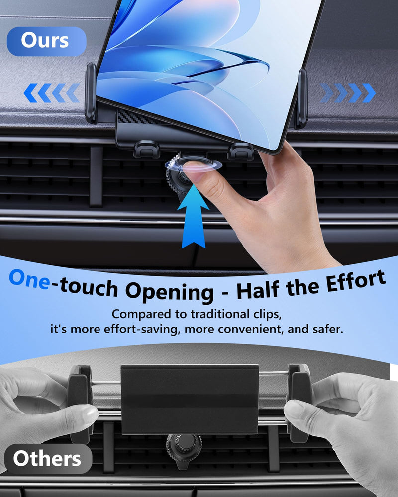 Car Mount for Samsung Galaxy Z Fold 8 Ultra 7 6 5 4 3 2 Phone Holder | Car Vent Phone Holder for Folding Screen Phones, 360°Adjustment for Samsung Google Pixel 10pro fold ipad mini 8.3-inch tablet
