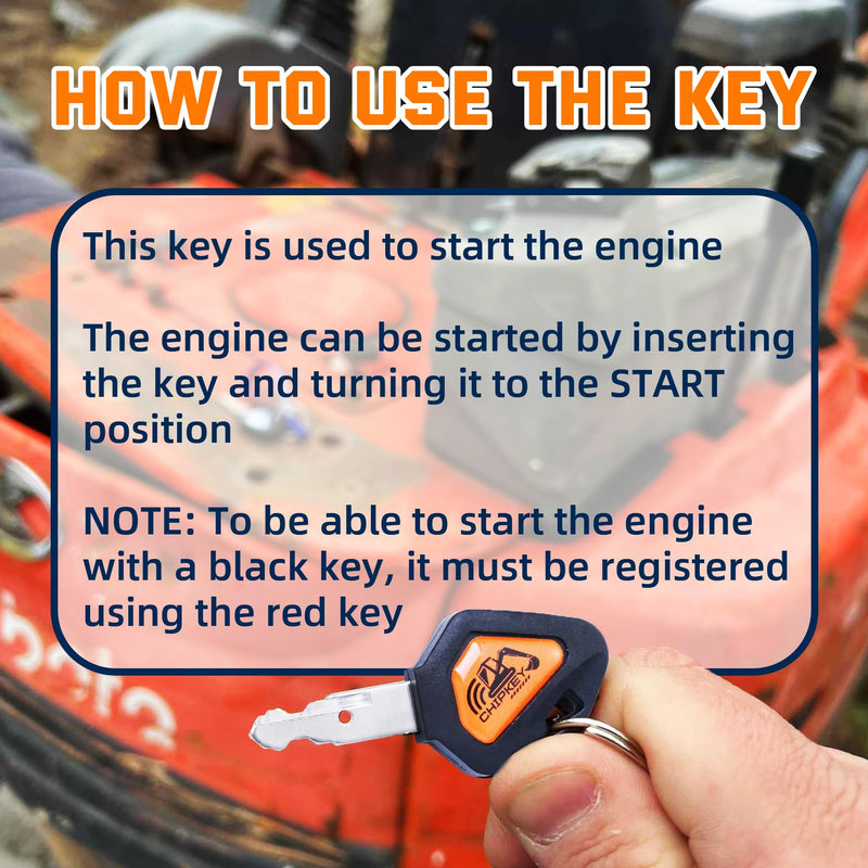 459A Key with Chip Compatible with Kubota U15/30/48/55/135/155/161/163 Excavator Digger ELI80-0101 RC411-53933 RC461-53930 Excavator Accessories Programming Key