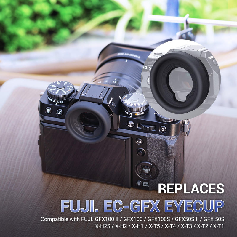 2 Pack Soft Silicone Camera Viewfinder Eyepiece Eye Cup for Fujifilm Fuji GFX100 II GFX100 GFX100S GFX50S II GFX 50S X-H2S X-H2 X-H1 X-T5 X-T4 X-T3 X-T2 X-T1, Replace Fujifilm EC-GFX Eye Cup