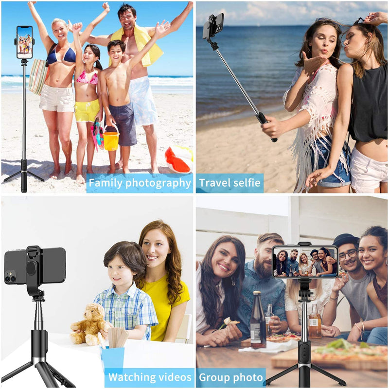 [AUSTRALIA] - Selfie Stick Tripod with Remote Phone Recording Stand, Travel Tripod for iPhone Cell Phones, Cellphone Filming Tripod Travel Necessories Gift for Men Women, Tripode para Celulares Tripie para Celular Selfie Stick Tripod 