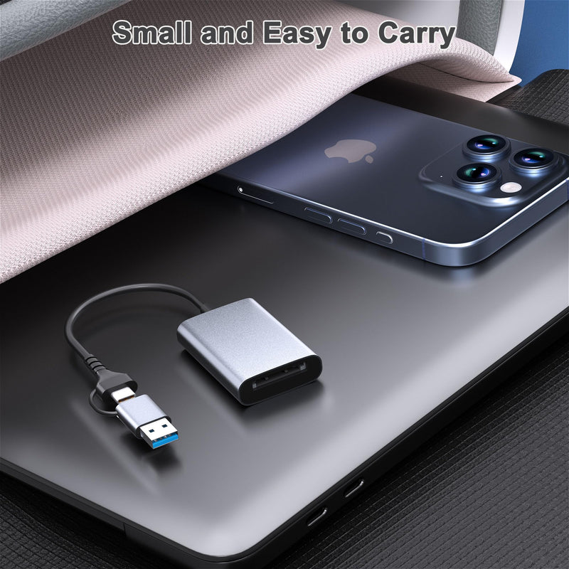 USB-C/A 2-in-1 CFexpress Type A Card Reader with USB 3.2 (Gen 2) 10Gbps | Compatible with Windows/Mac/Linux/Android, Plug and Play, Excellent heat dissipation performance