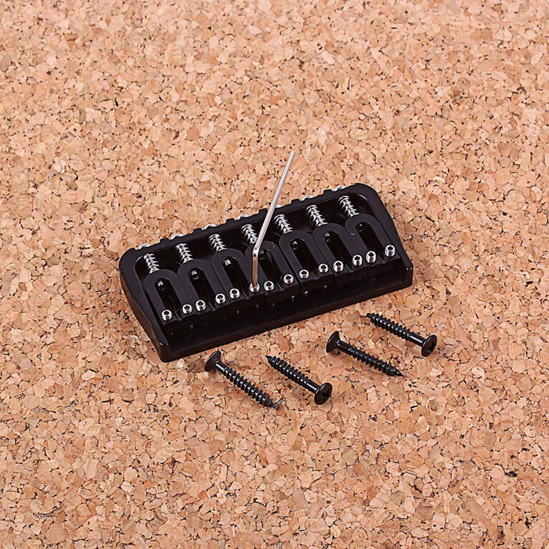 [AUSTRALIA] - Alnicov Electric Guitar 7 String Saddle Bridge，for Guitar Hardtail Bridges Replacement Part Black 