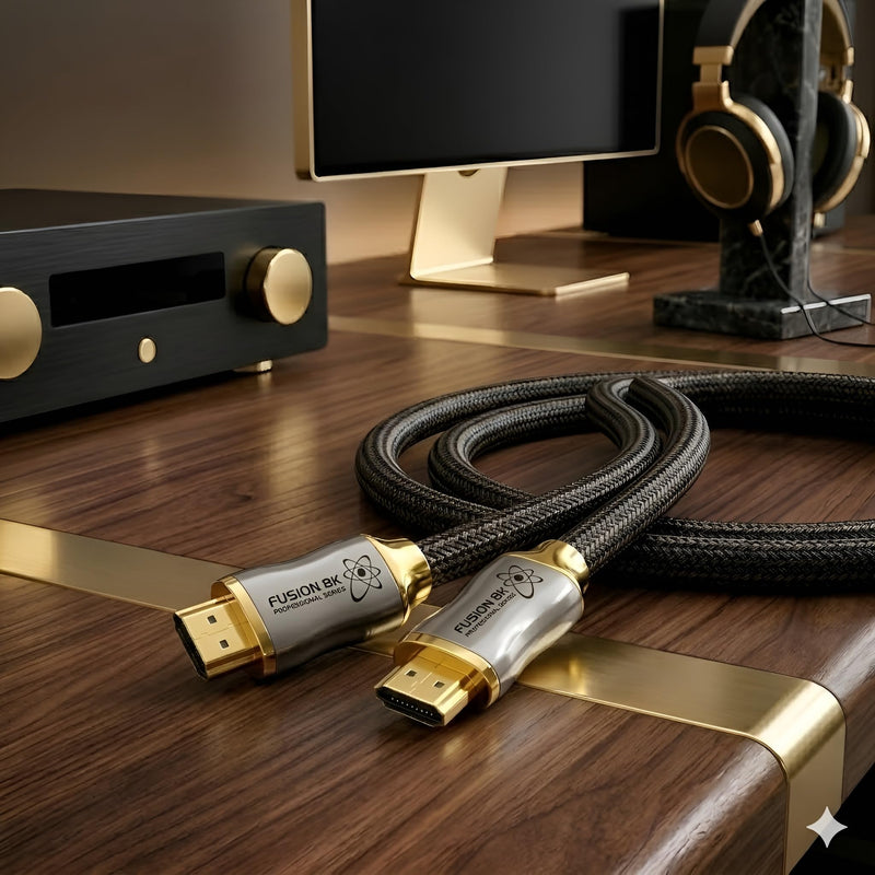 Fusion8K Certified HDMI 2.1 Cable 48Gbps 3ft - 10K 8K@60Hz 4K@120Hz 144Hz | eARC HDR10 Dolby Vision HDCP 2.3 | Braided Cord for PS5, Xbox Series X, Apple TV 4K, Roku, OLED TV 3 Feet