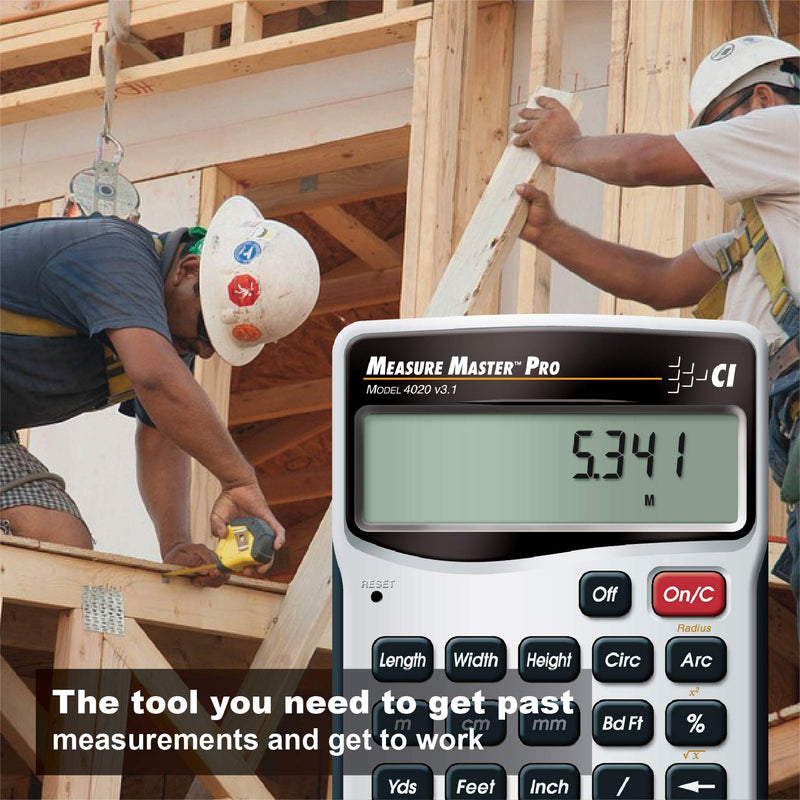 Calculated Industries 4020 Measure Master Pro Feet-Inch-Fraction and Metric Construction Math Calculator, Silver | Feet-Inch-Fraction and Metric, For Architects, Estimators, Contractors, Project Managers, Woodworkers and Fabricators Pack of 1
