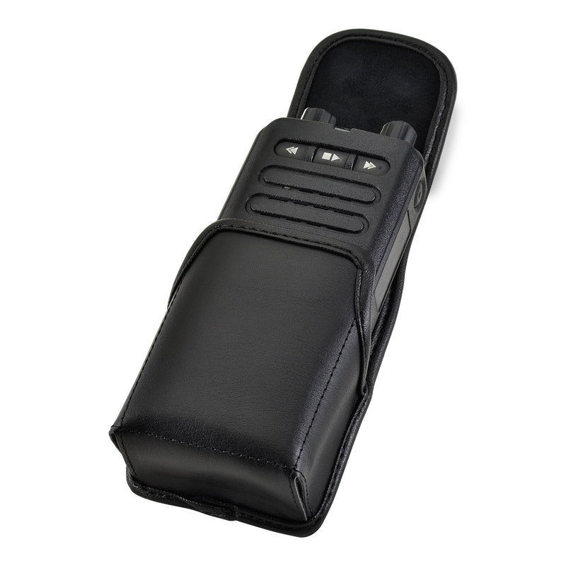 Turtleback Case Made for Motorola Minitor 7 Voice Pager Fire Radio Phone Black Leather Belt Case with Heavy Duty Rotating Removable Clip, Magnetic Closure Flap Leather - Minitor 7 HD Belt Clip