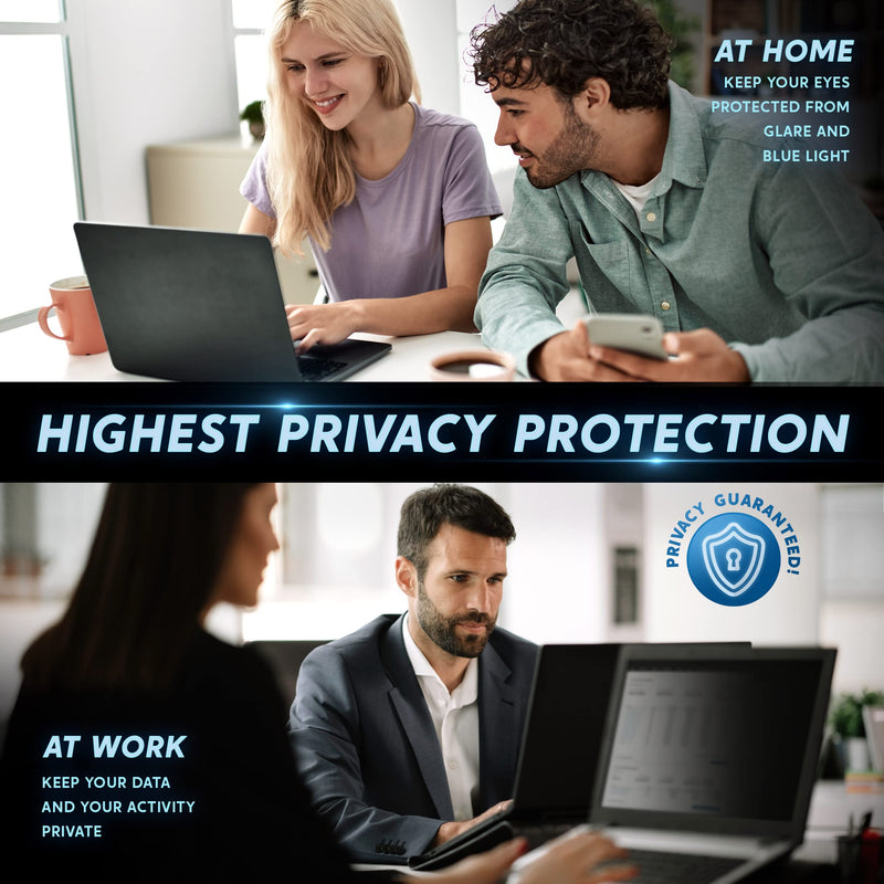 Privacy Screen Laptop 15.6 Inch (16:9) - Laptop Screen Privacy Shield - Laptop Anti Glare Screen Protector - Blue Light Protection by Akamai 15.6 inch (Diagonal) (16:9) Black Privacy