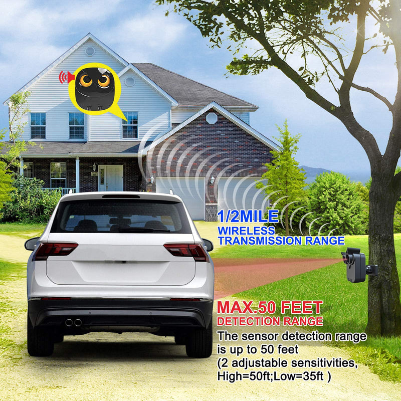 [AUSTRALIA] - Driveway Alarm- 1/2 Mile Long Range Wireless Driveway Alarm Weather Resistant Motion Sensor&Detector-DIY Security Alert System-Monitor&Protect Outdoor/Indoor Property - 1 Receiver and 1 Sensor 1 Receiver+ 1 Sensor 