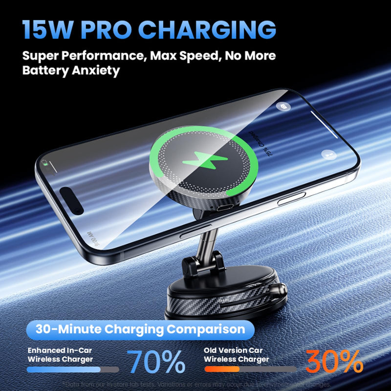 360° Adjustable Radio Magnetic Suction Phone Holder + MagSafe Car Mount for iPhone 17/16/15/14/13/12, Air Plus & More – Perfect for Cars, Kitchen, Bedroom, Gym Wireless Charging