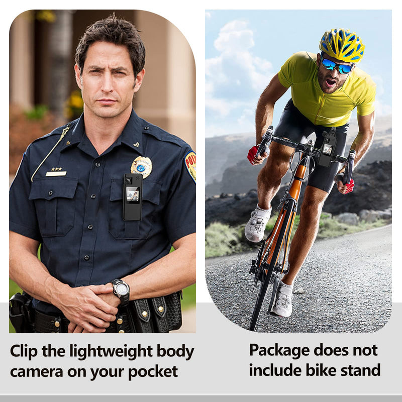 A32 64GB Body Camera, Portable Body Cam with 180° Rotatable Lens and Motion Detection, 1080P Camcorder with Audio and Video Recording for Outdoors Sports Police Delivery Cycling Helmet 64G